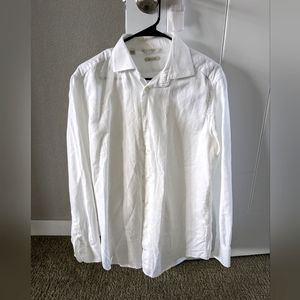 Suitsupply White Cotton Linen Shirt